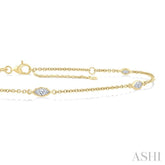 1/2 ctw Marquise Cut Diamond Station Bracelet in 14K Yellow Gold